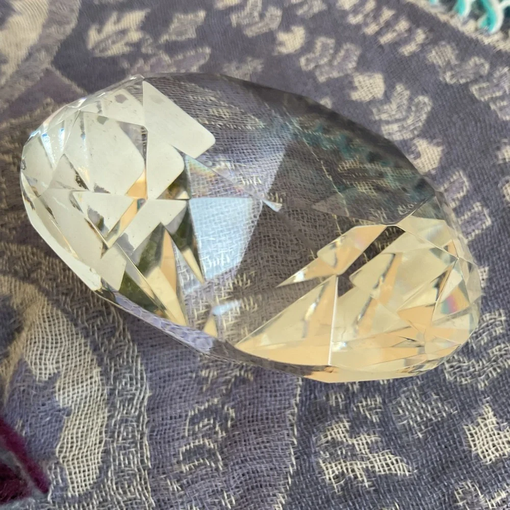 Corning Museum of Glass Diamond-Shaped Crystal Paperweight 3” NWT